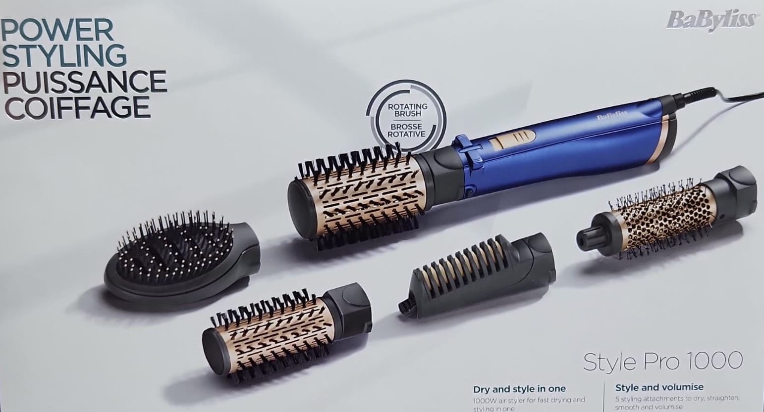 Фен-щетка BaByliss AS966 1000 Вт синий