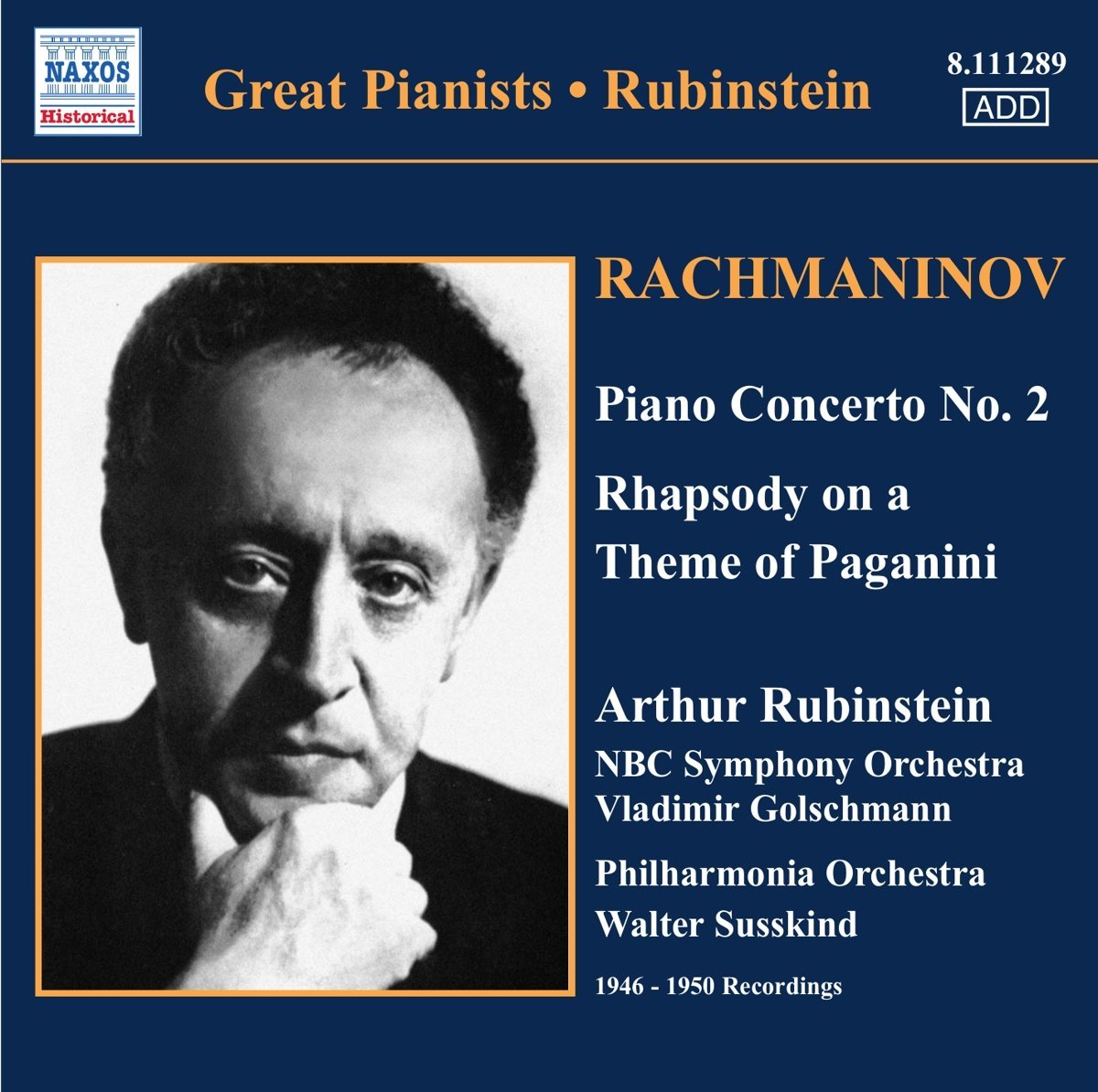 

RUBINSTEIN/GOLSCHMANN/SUSSKIND: Rubinstein Rachmaninov