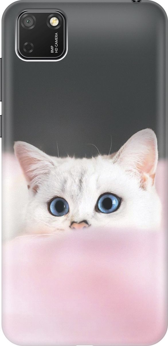 

Чехол на Honor 9S/Huawei Y5P с принтом "Кот на розовом пледе", Белый;розовый, 2232