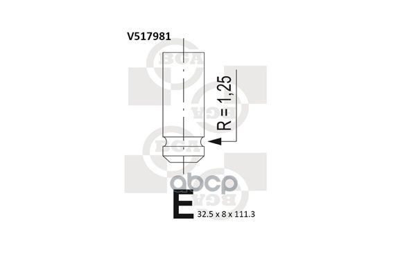 

Клапан 32.5X8.0X111.3 Ex Ren 1921 1.7 86- 1Шт BGA V517981