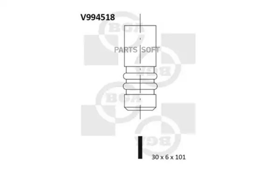Клапан 30X6X101 Ex Opl Zafiravectra 2.2 16V 00- 1Шт BGA V994518