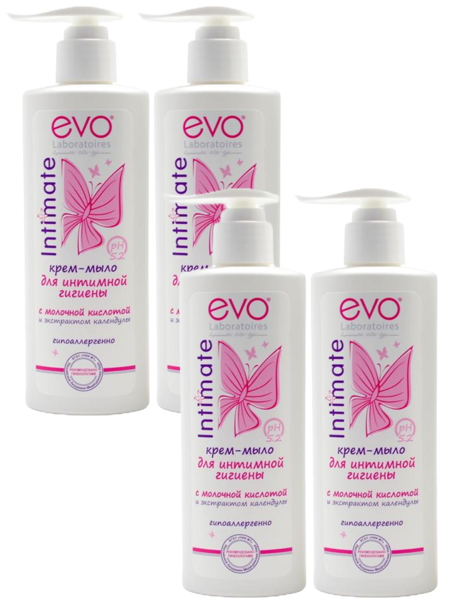 Комплект Evo Крем-мыло для интимной гигиены 200 мл х 4 шт