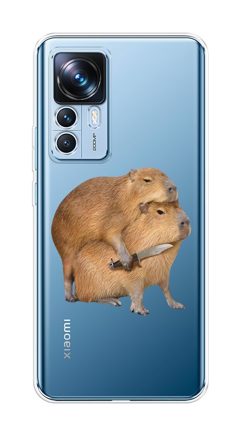

Чехол на Xiaomi 12T "Капибара с ножом", Бежевый, 316650-1