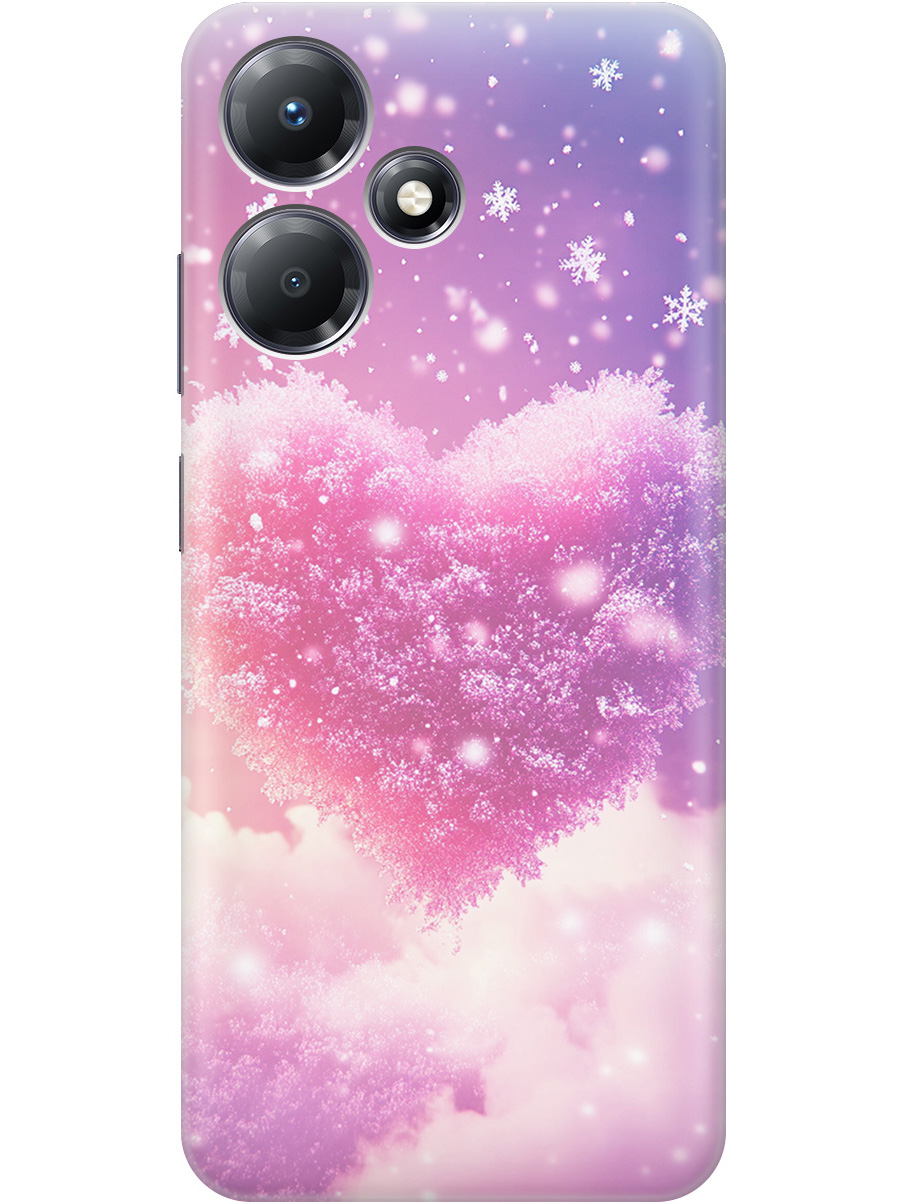 

Силиконовый чехол на Infinix Hot 30 Play с принтом "Пушистое сердце", Прозрачный;белый;розовый, 773941091