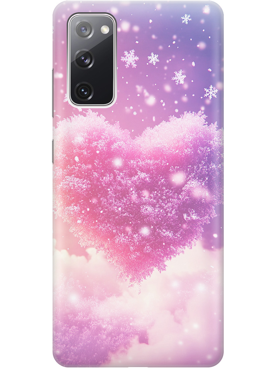 

Силиконовый чехол на Samsung Galaxy S20 FE с принтом "Пушистое сердце", Прозрачный;белый;розовый, 723485491