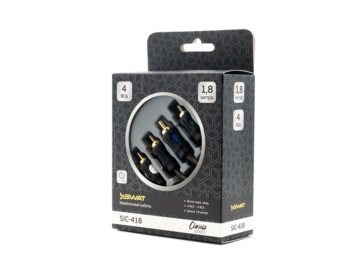 фото Кабель swat sic-418 4rca-4rca, 1.8м