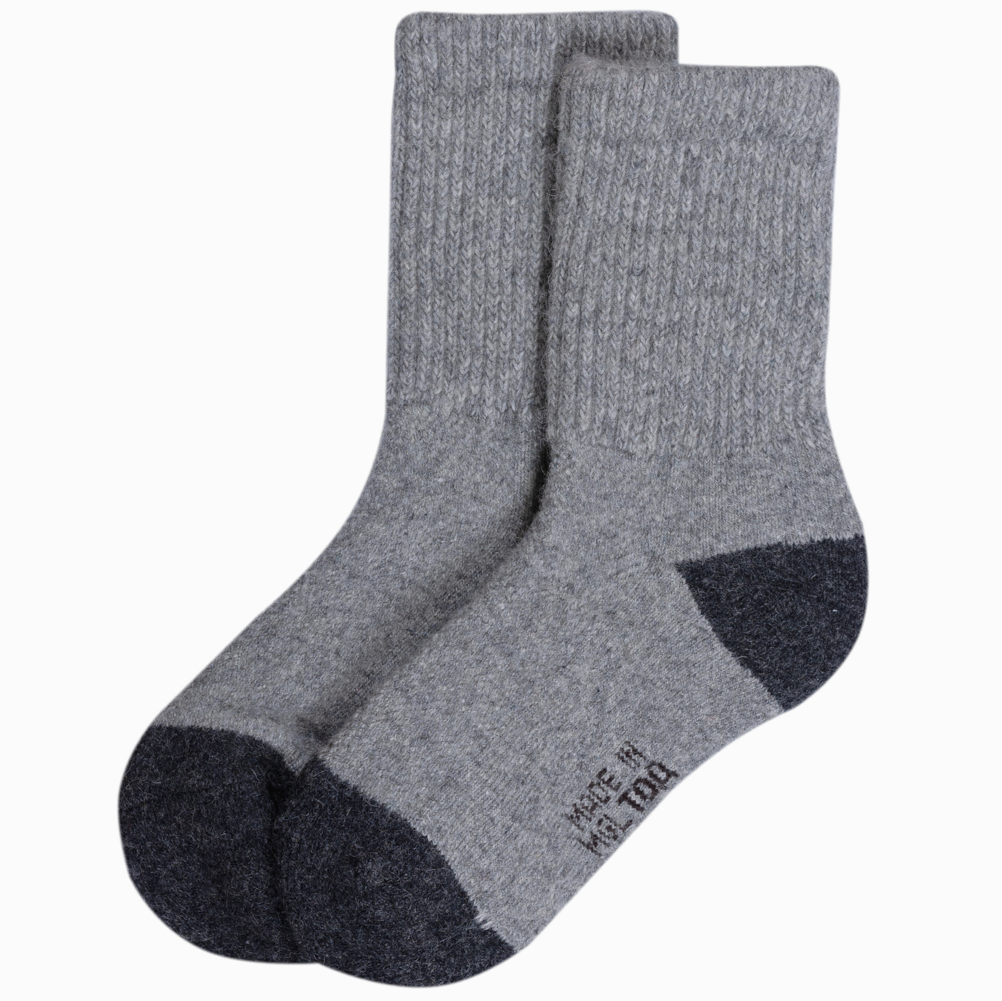 Детские носки из монгольской шерсти B210:B233 02103_12-14_серо-черные