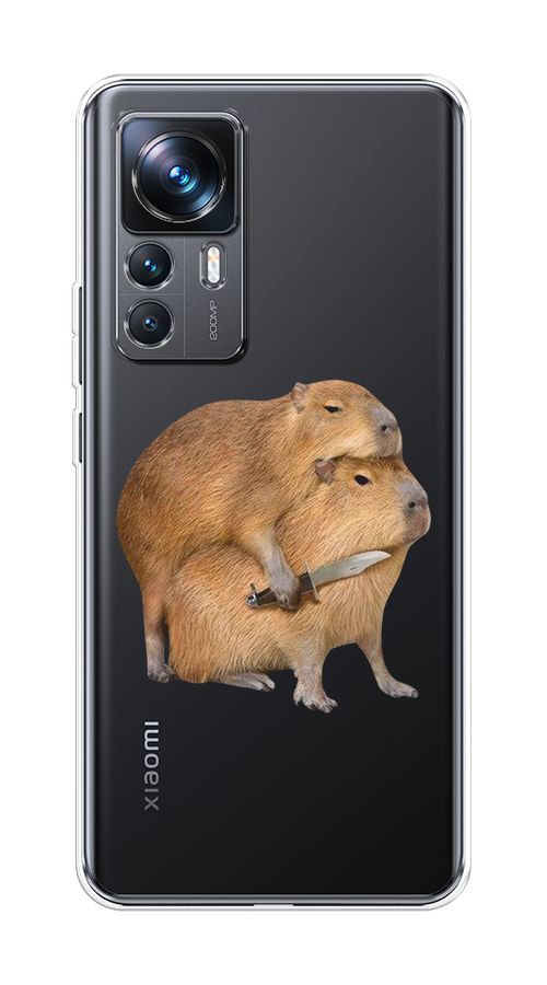 

Чехол на Xiaomi 12T Pro "Капибара с ножом", Бежевый, 315750-1