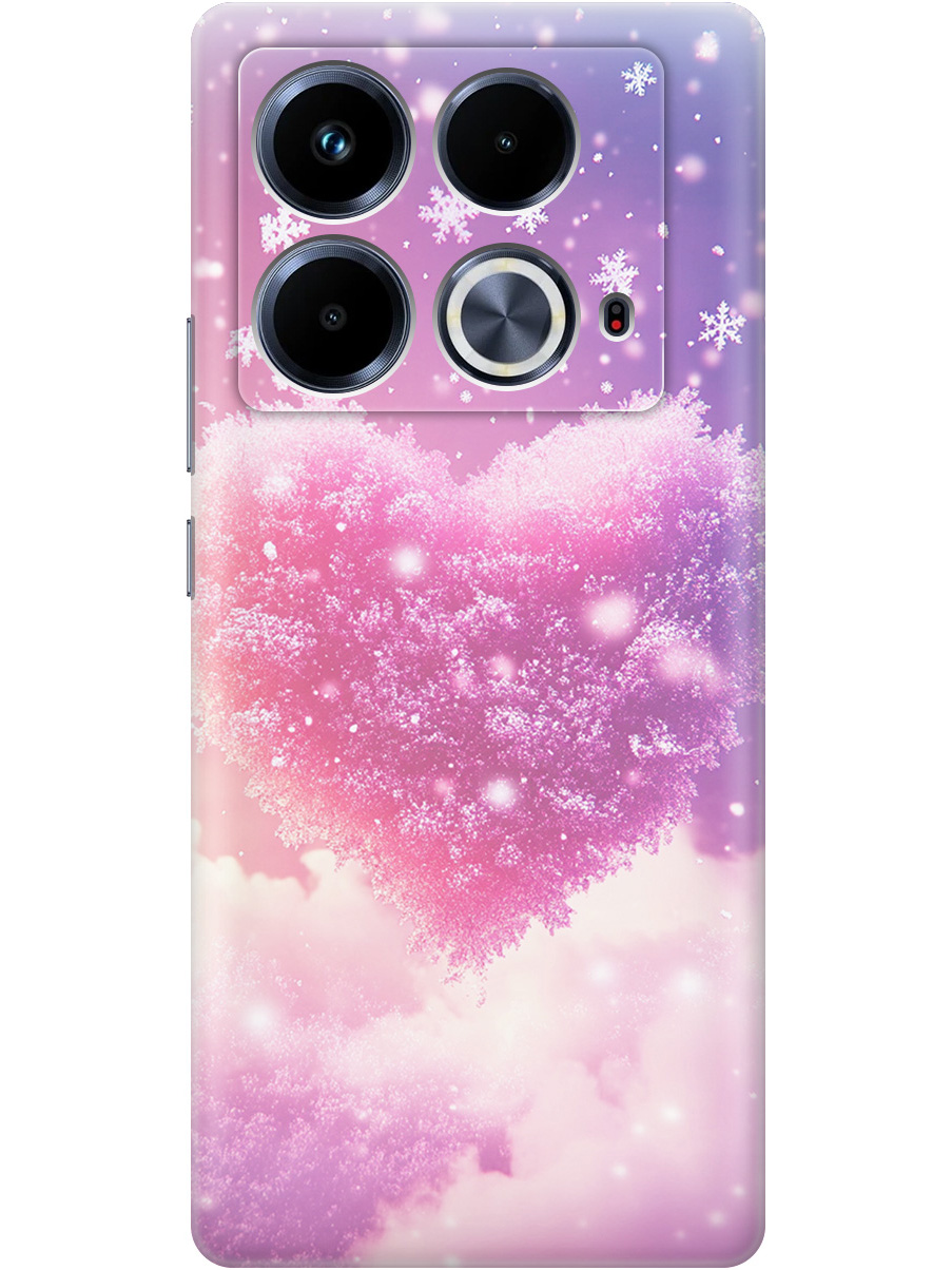 

Силиконовый чехол на Infinix Note 40 с принтом "Пушистое сердце", Прозрачный;белый;розовый, 782626491