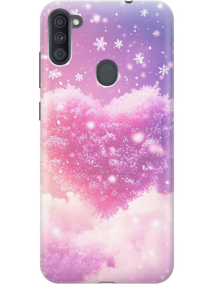 

Силиконовый чехол на Samsung Galaxy A11 / M11 с принтом "Пушистое сердце", Прозрачный;белый;розовый, 722820891