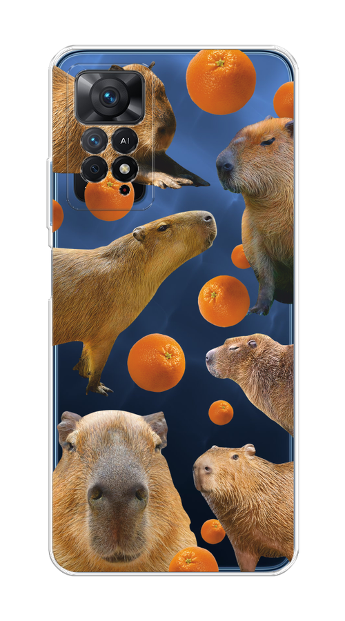 

Чехол на Redmi Note 11 Pro/11 Pro 5G/11E Pro/12 Pro 4G "Капибара и апельсины", Бежевый;оранжевый, 314750-1