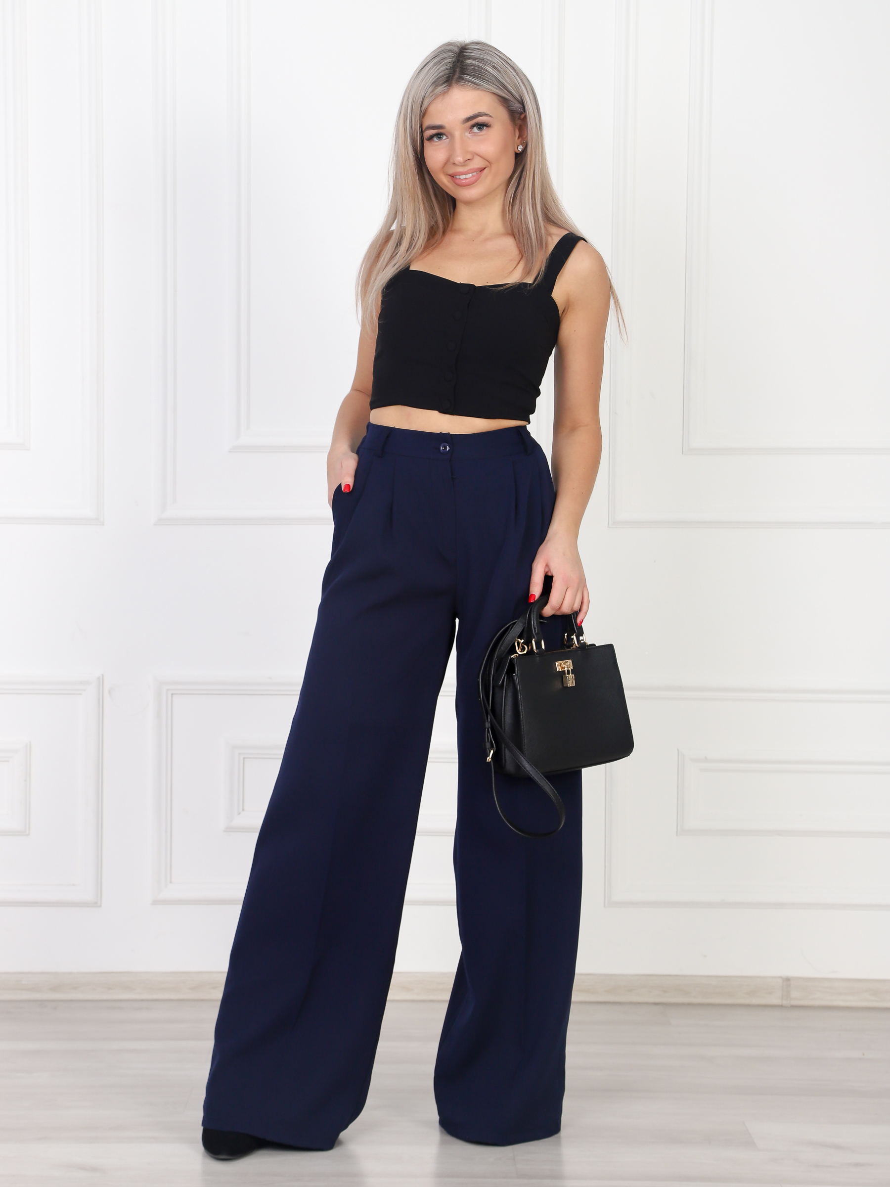 

Брюки женские ebo style КЗ128127 синие 46 RU, Синий, КЗ128127