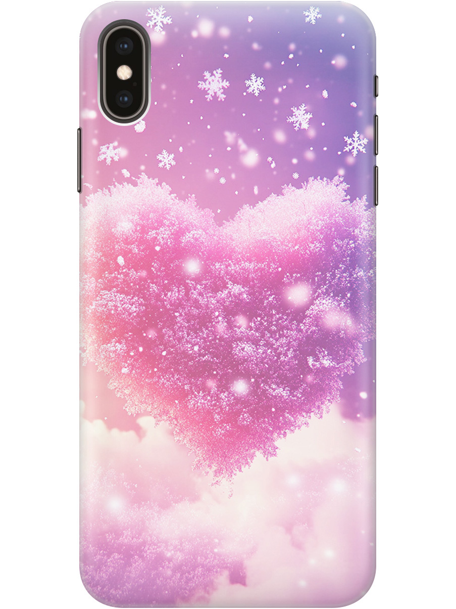 

Силиконовый чехол на Apple iPhone XS Max с принтом "Пушистое сердце", Прозрачный;белый;розовый, 719086291