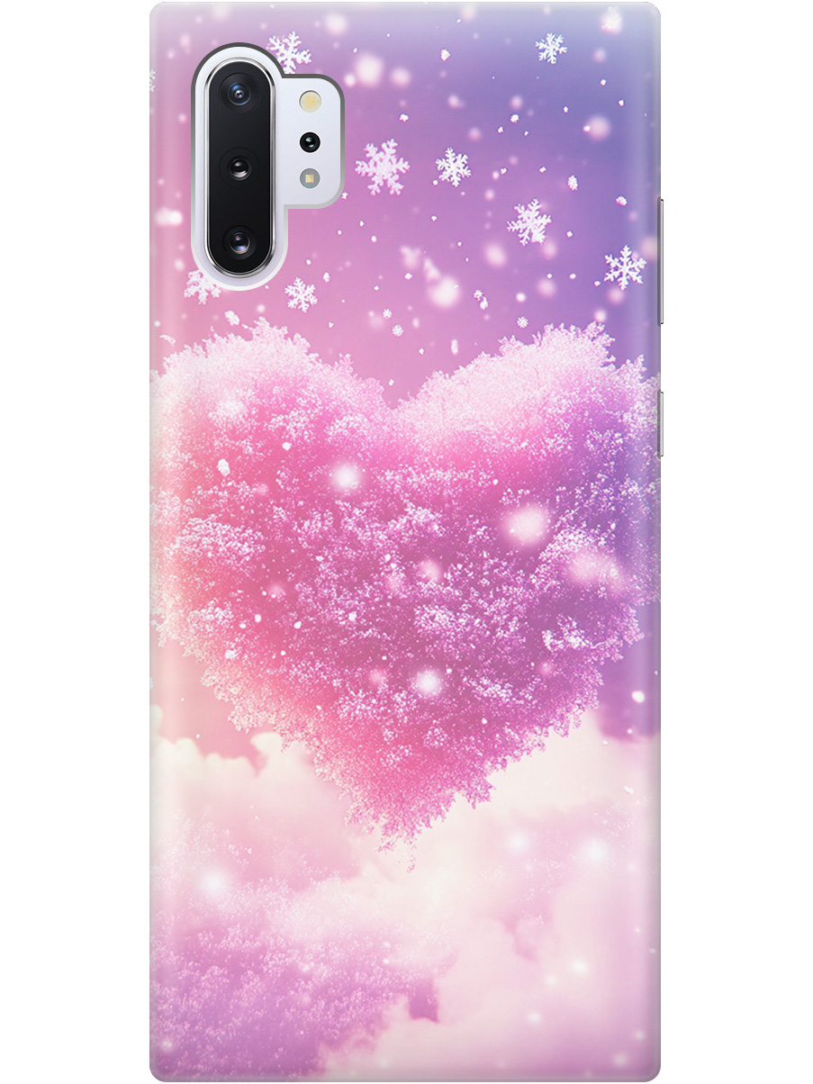 

Силиконовый чехол на Samsung Galaxy Note 10+ с принтом "Пушистое сердце", Прозрачный;белый;розовый, 721799191