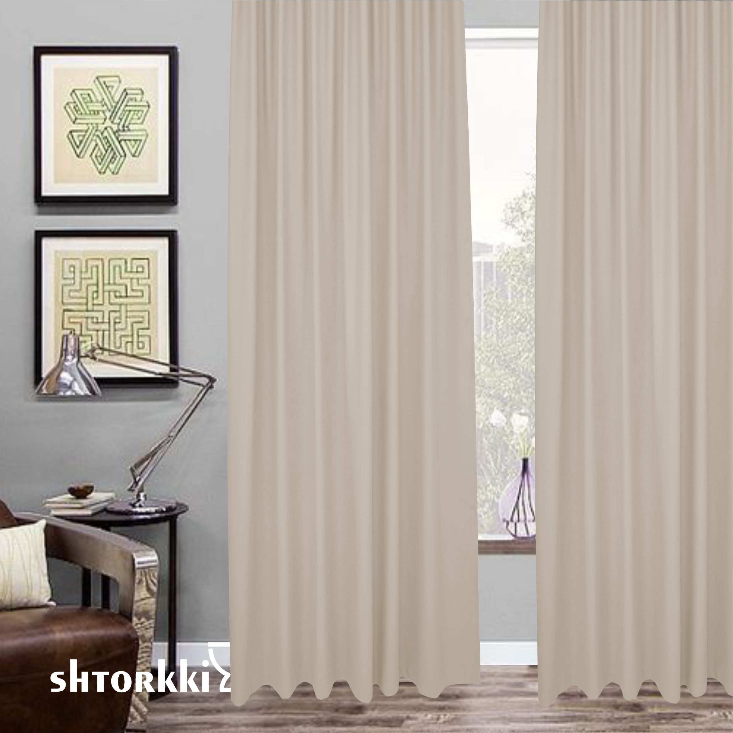 

Шторы shtorkki интерьерные блэкаут Beige 350х315 см, IBL-60