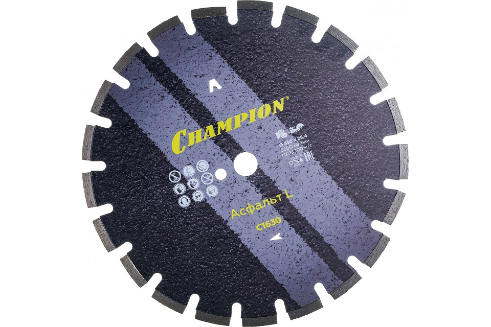 

Диск алмазный 350 х 25,4 мм CHAMPION Asphafight L, C1630, по асфальту