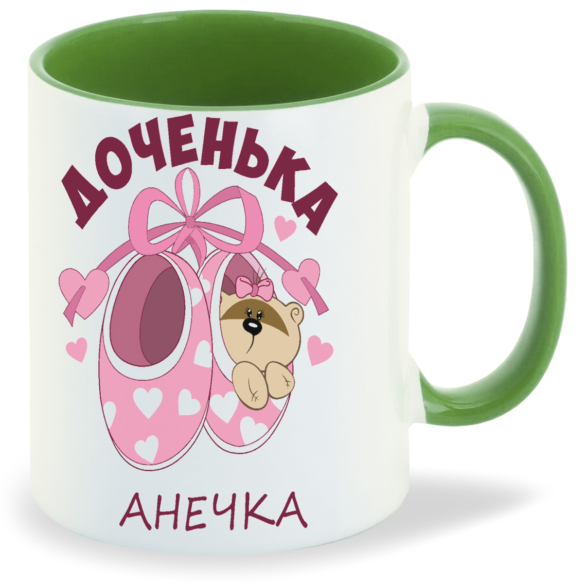 

Кружка CoolPodarok Доченька Анечка пузожитель, Доченька Анечка пузожитель