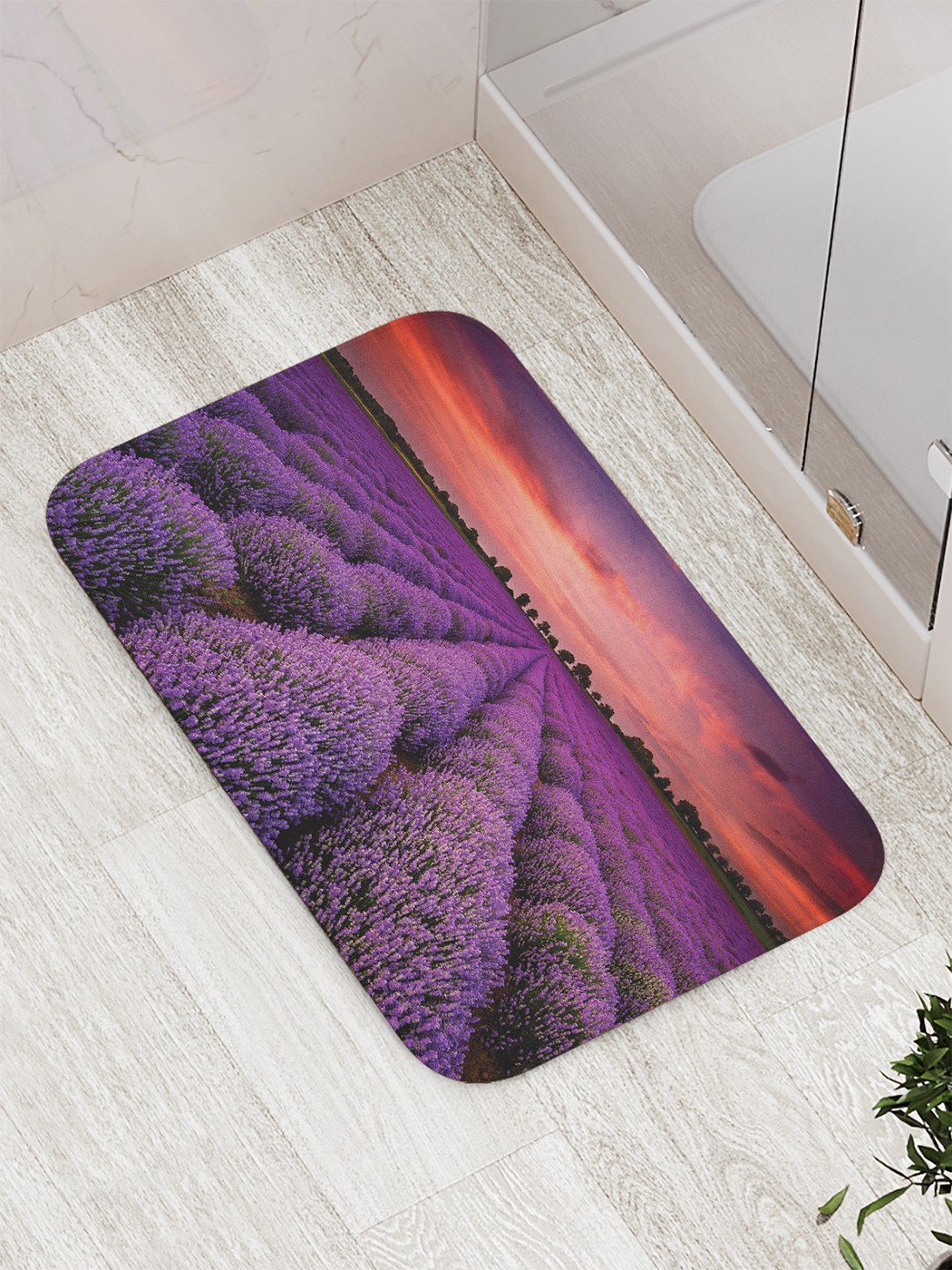 

Коврик противоскользящий JoyArty "Между цветочных кустов" для ванной 77х52 см