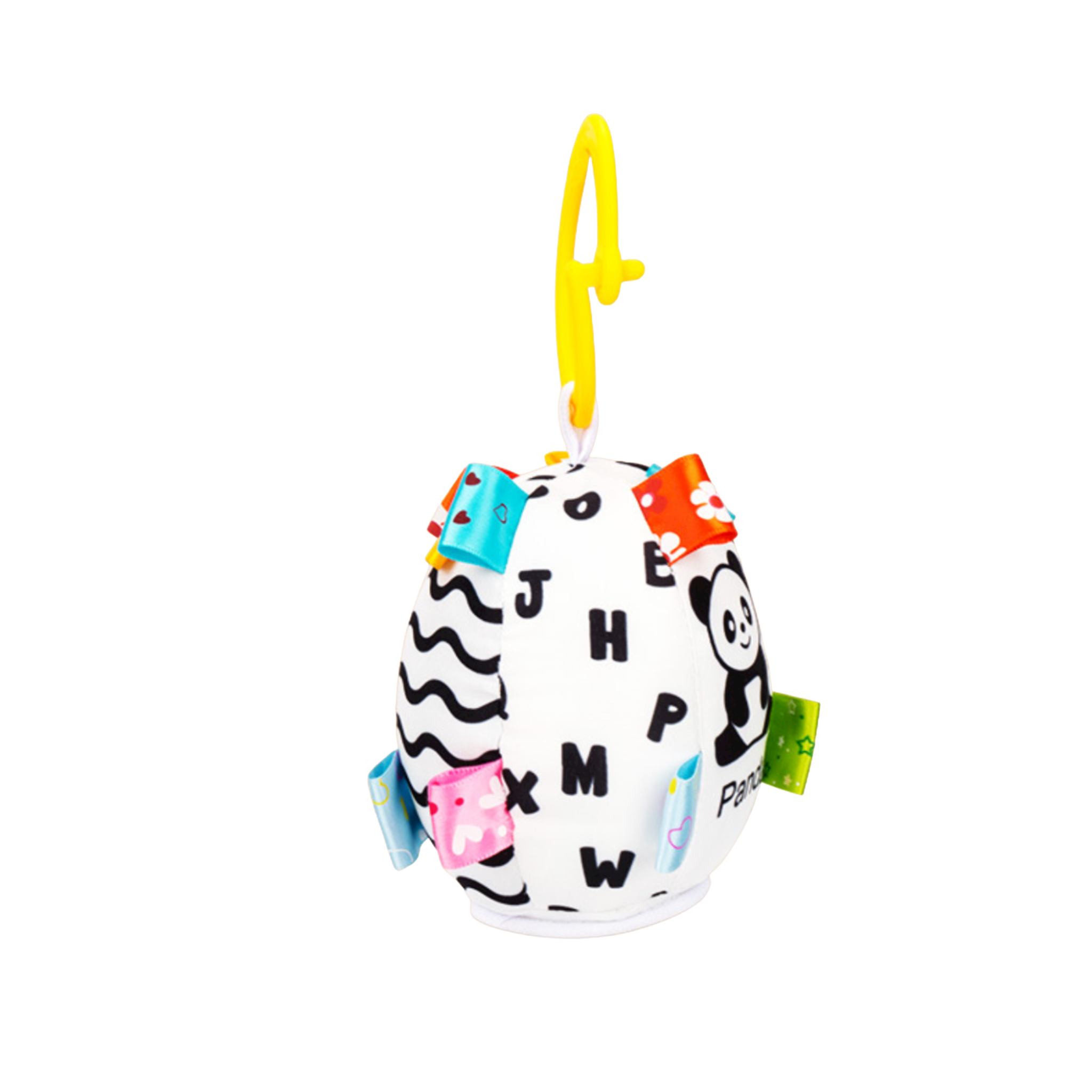 фото Развивающая мягкая игрушка подвеска с погремушками и прорезывателем шар nobrand