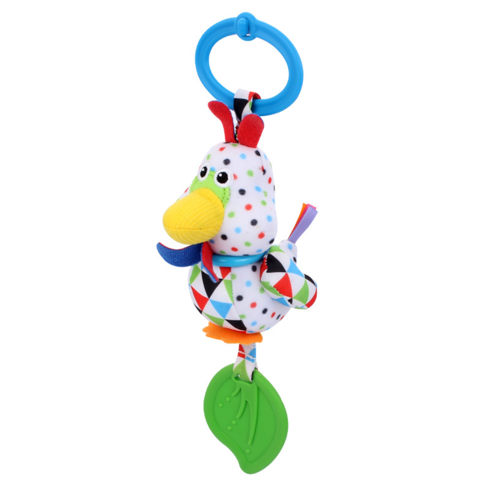 фото Развивающая мягкая игрушка подвеска с погремушками попугай nobrand