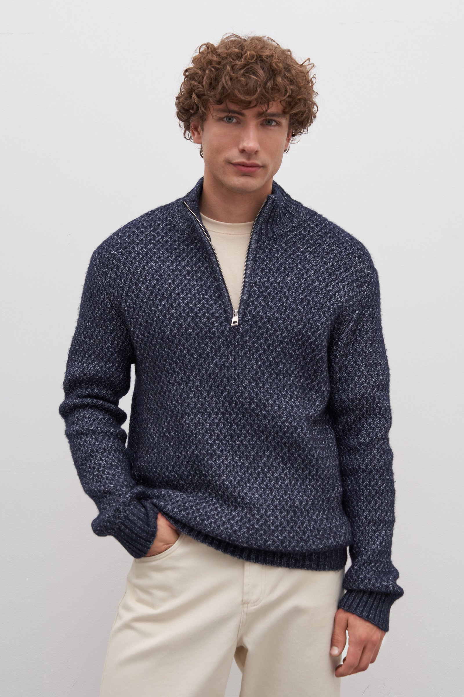 

Джемпер мужской Finn Flare FAD21119 синий S, FAD21119