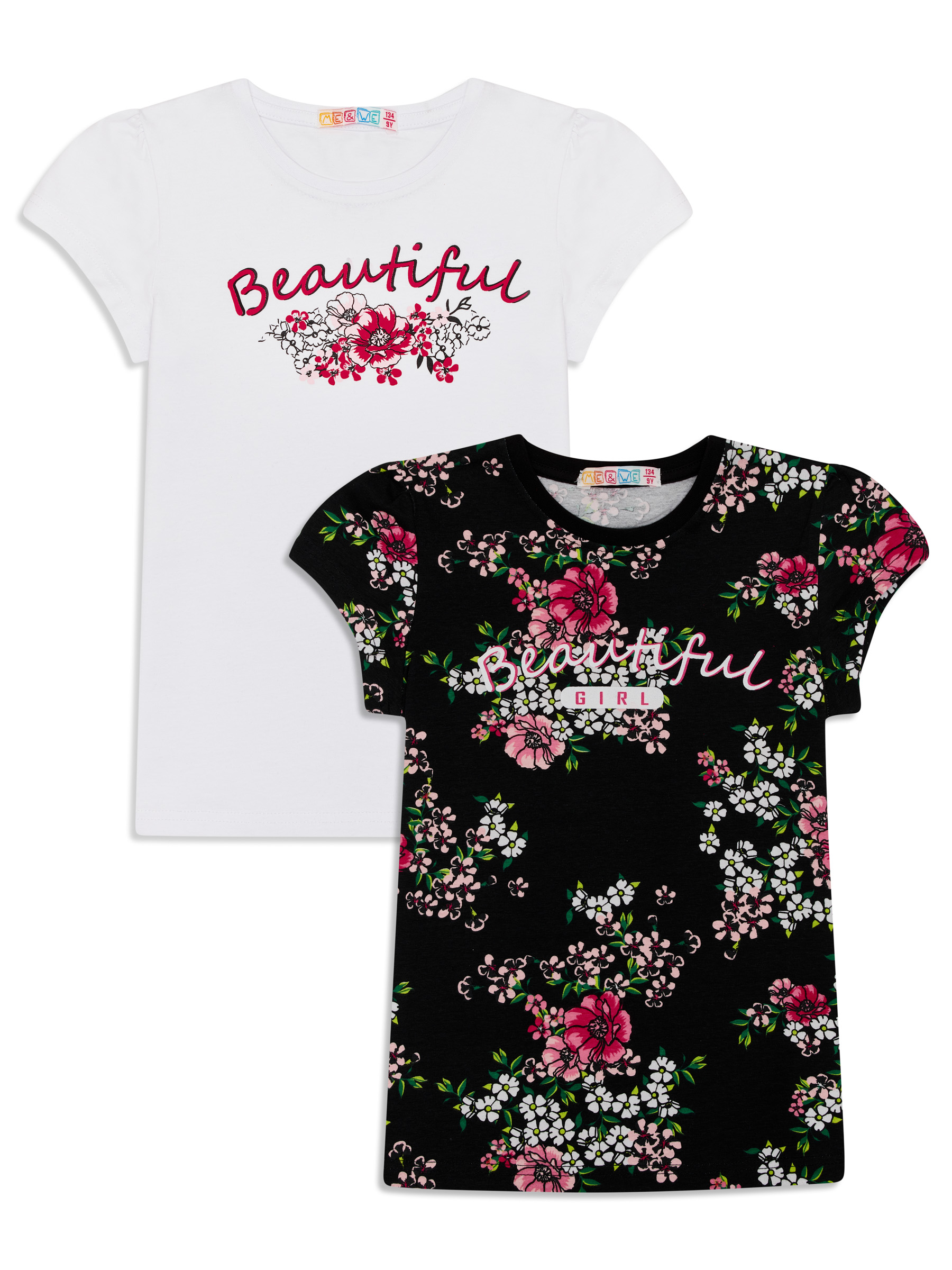 

Футболка для девочки Me&We JG122-J702-908 Черный-152, JG122-J702-908