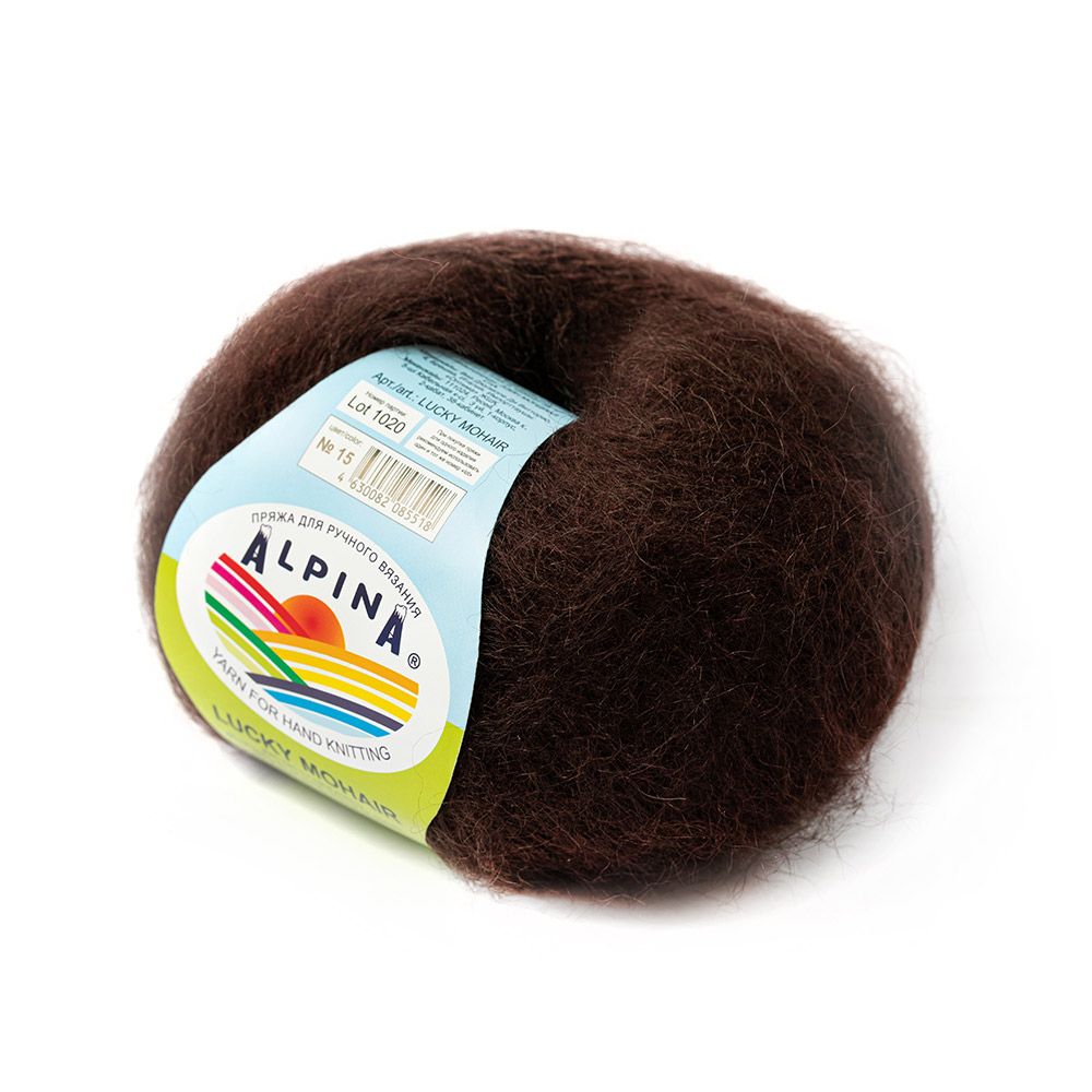 

Пряжа Alpina Lucky Mohair 60% кид мохер, 40% акрил х 50 г 150 м №15 темно-коричневый