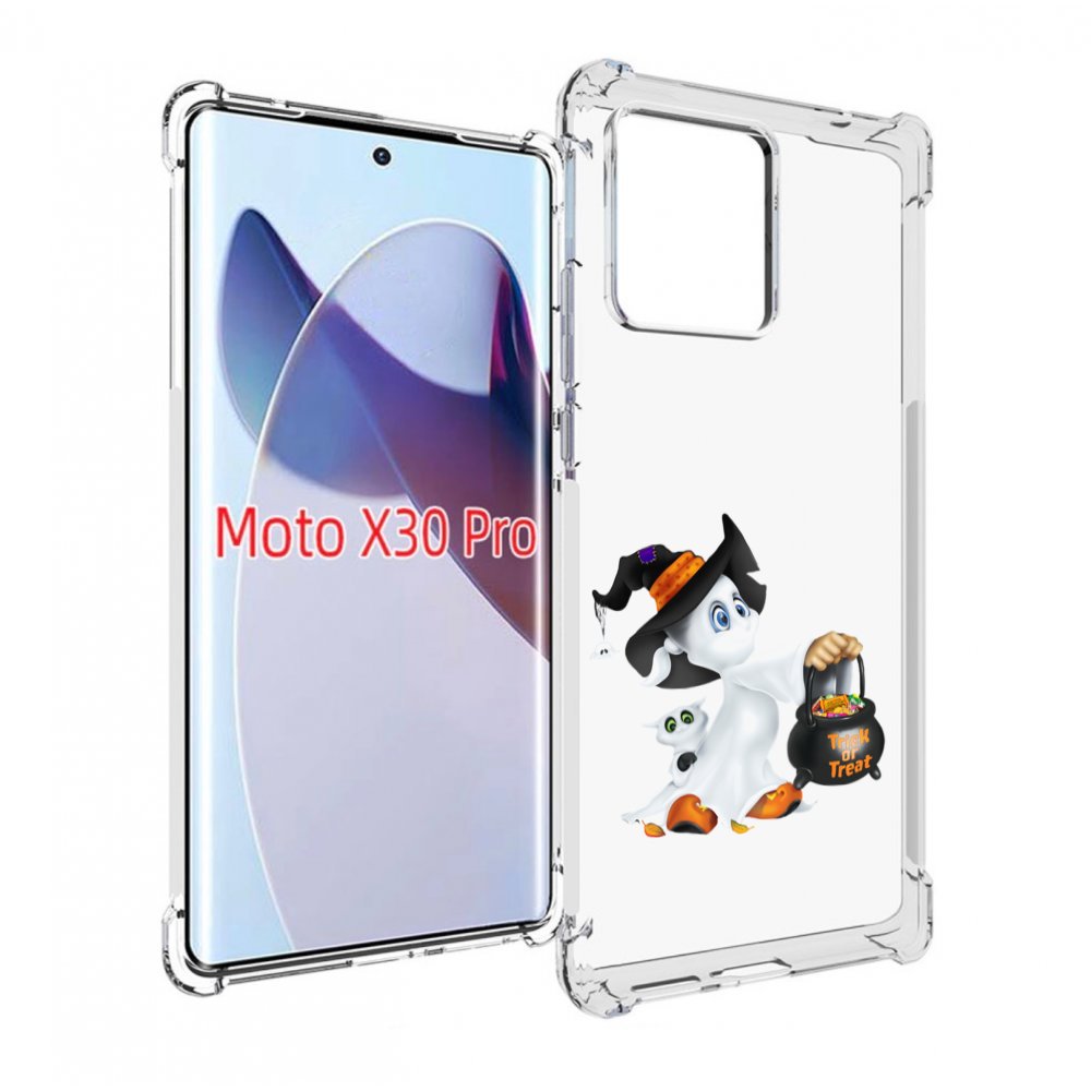

Чехол MyPads Маленький призрак для Motorola Moto X30 Pro, Прозрачный, Tocco