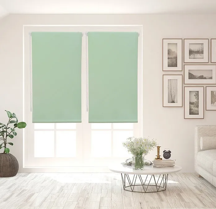 

Рулонная штора 40х160 ECODECOR Блэкаут светло-зеленый