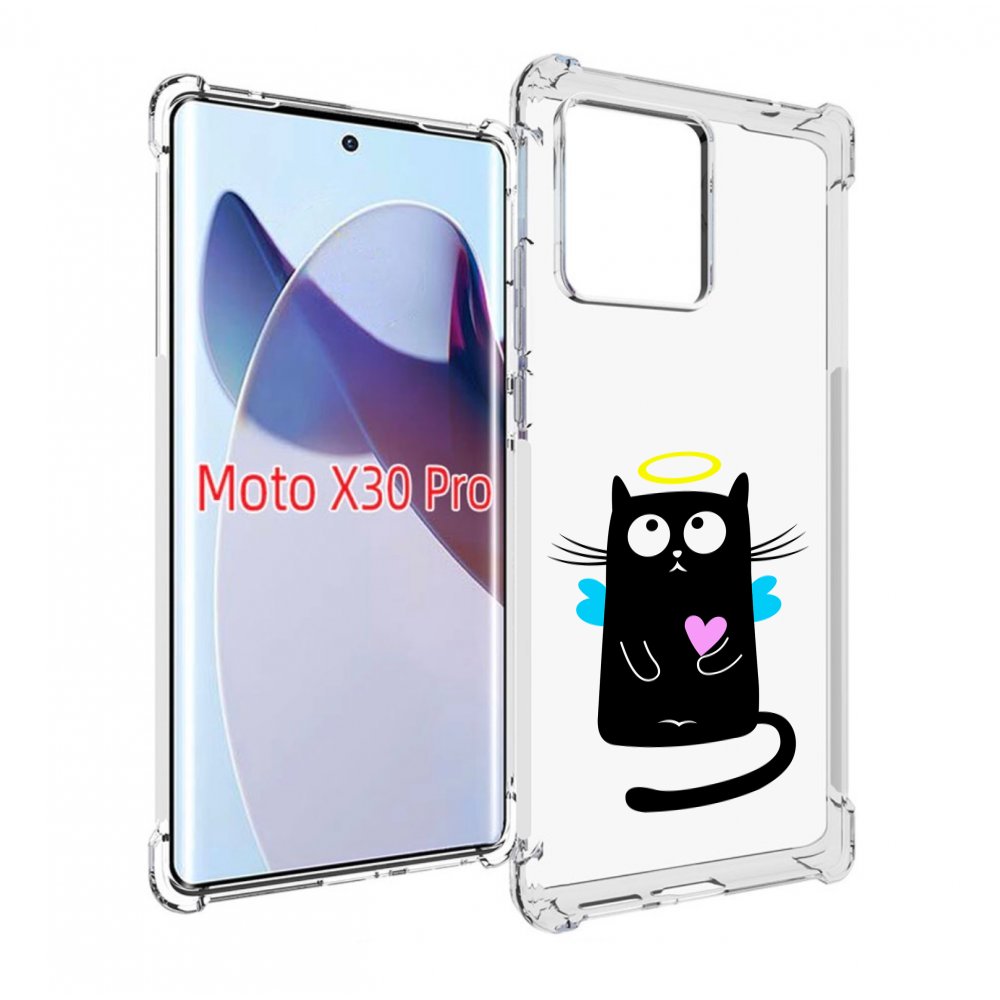 

Чехол MyPads Кот ангелок для Motorola Moto X30 Pro, Прозрачный, Tocco