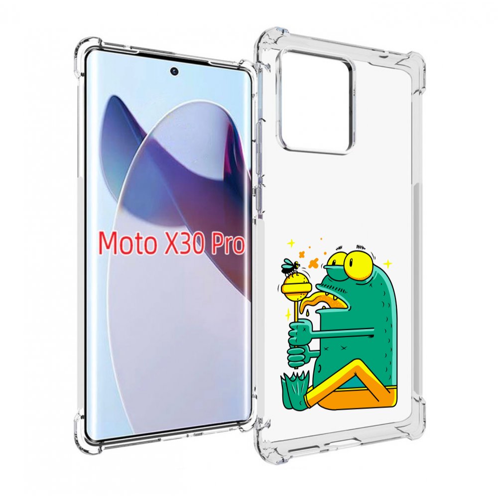 

Чехол MyPads Зеленая лягушка с чупа чупсом для Motorola Moto X30 Pro, Прозрачный, Tocco