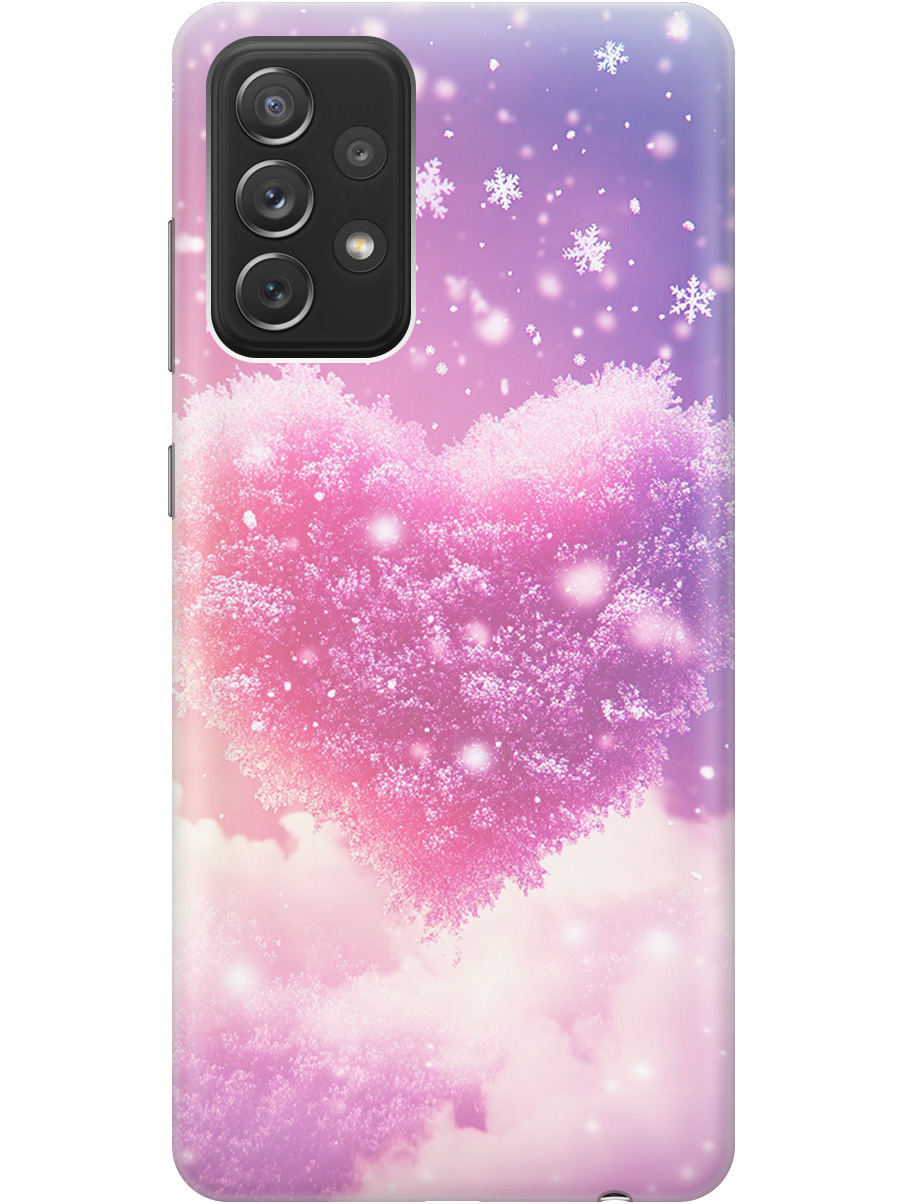

Силиконовый чехол на Samsung Galaxy A72 с принтом "Пушистое сердце", Прозрачный;белый;розовый, 724990291