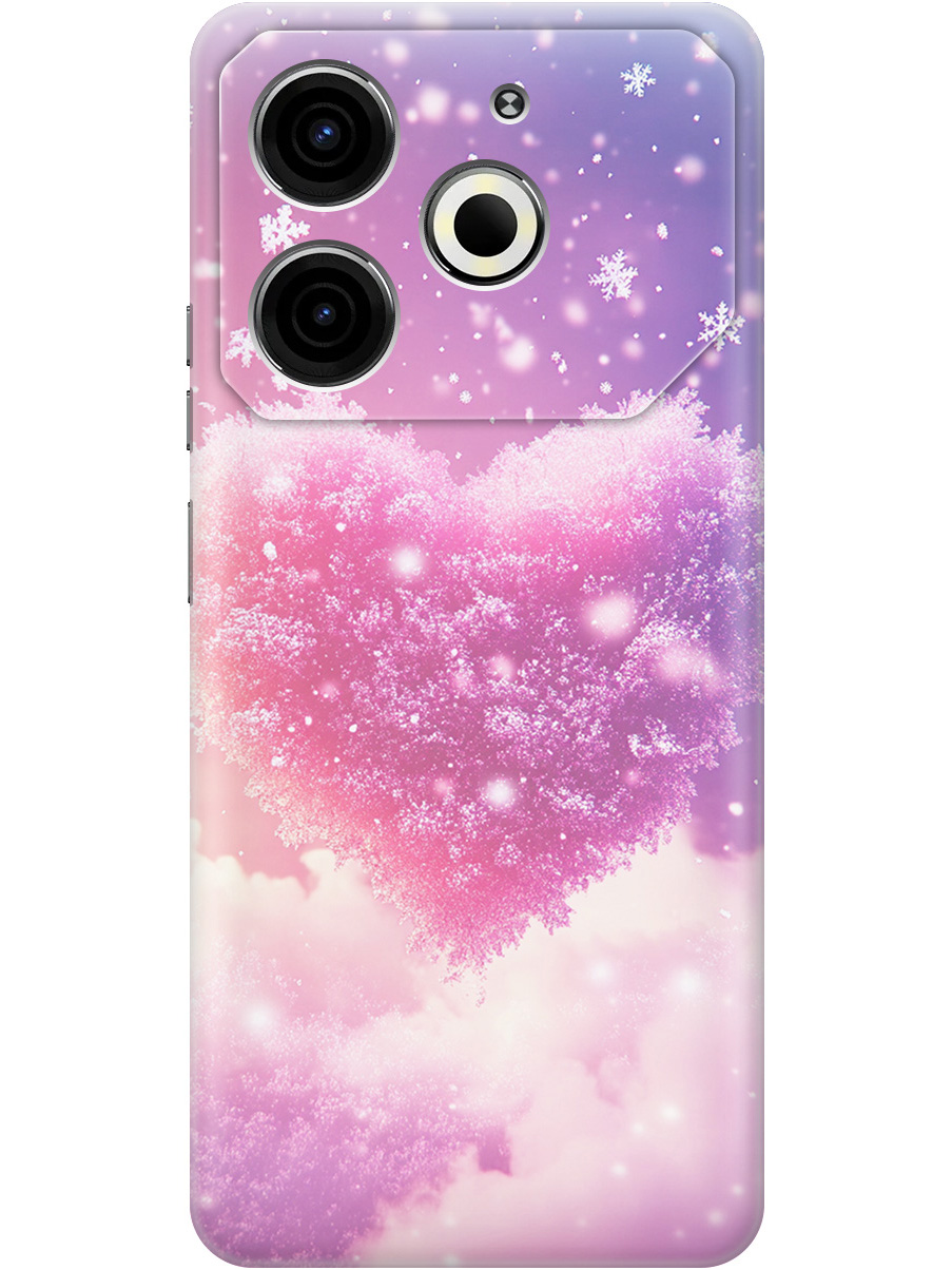 

Силиконовый чехол на Tecno Pova 6 Neo с принтом "Пушистое сердце", Прозрачный;белый;розовый, 782634891