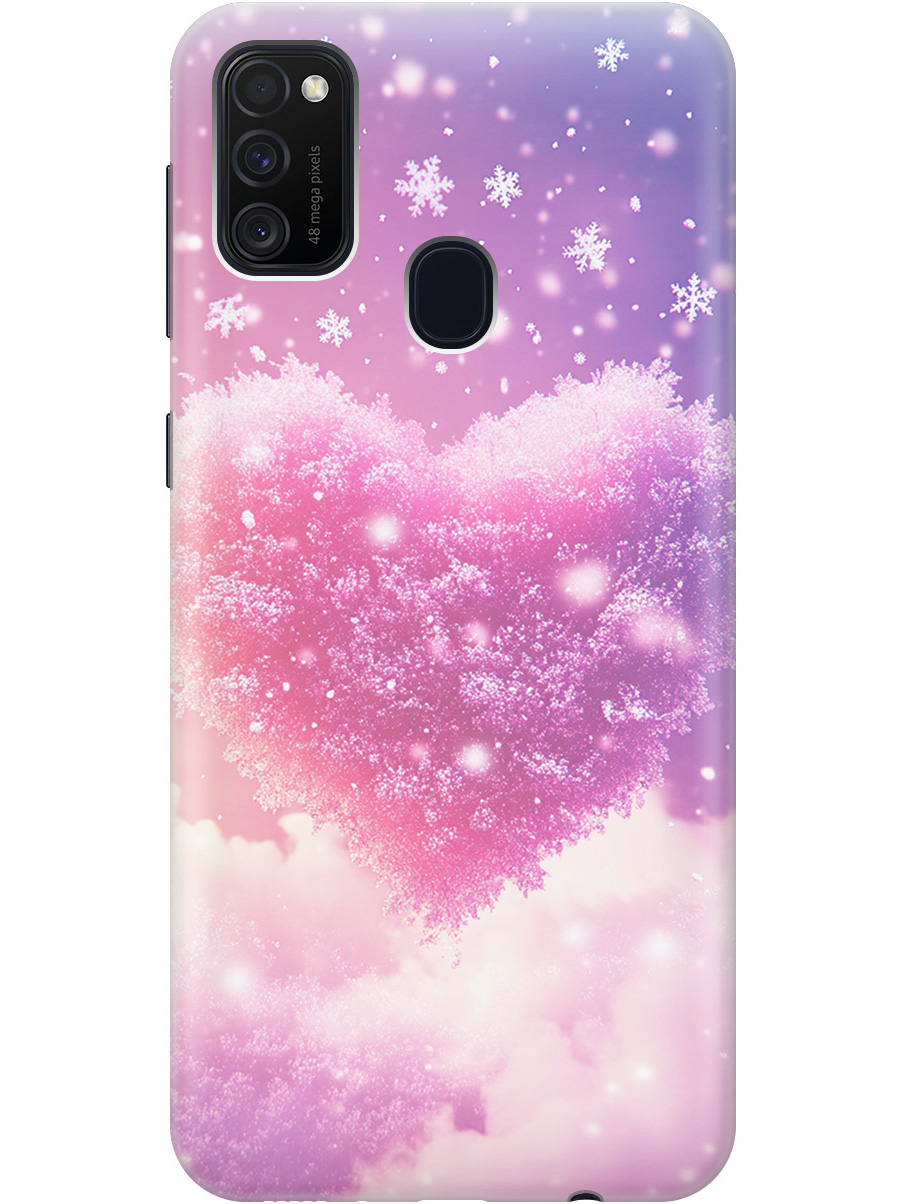 

Силиконовый чехол на Samsung Galaxy M21 / M30s с принтом "Пушистое сердце", Прозрачный;белый;розовый, 723067691