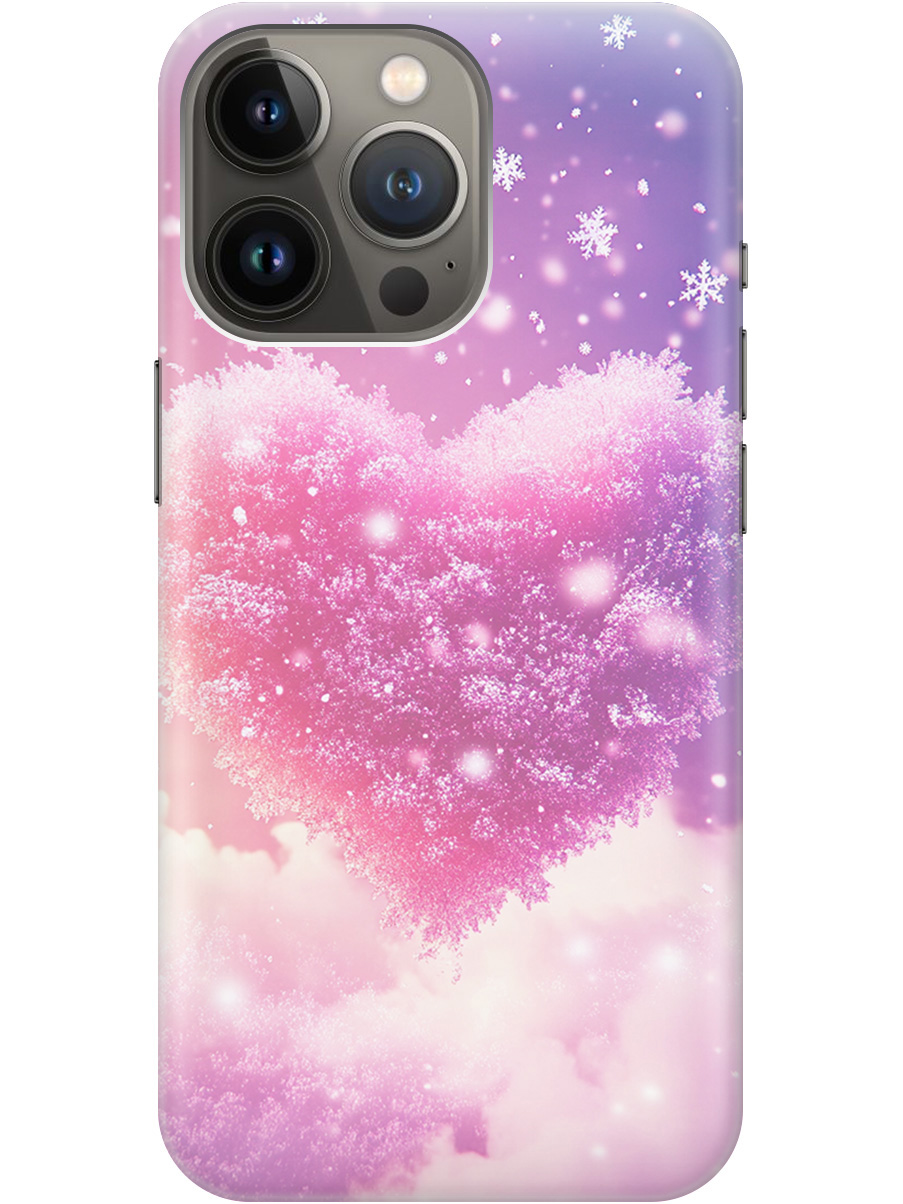 

Силиконовый чехол на Apple iPhone 14 Pro Max с принтом "Пушистое сердце", Прозрачный;белый;розовый, 745400891