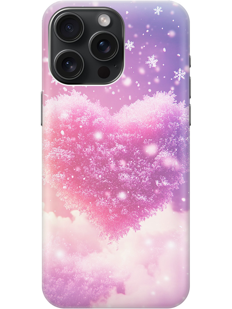 

Силиконовый чехол на Apple iPhone 15 Pro Max с принтом "Пушистое сердце", Прозрачный;белый;розовый, 775148191