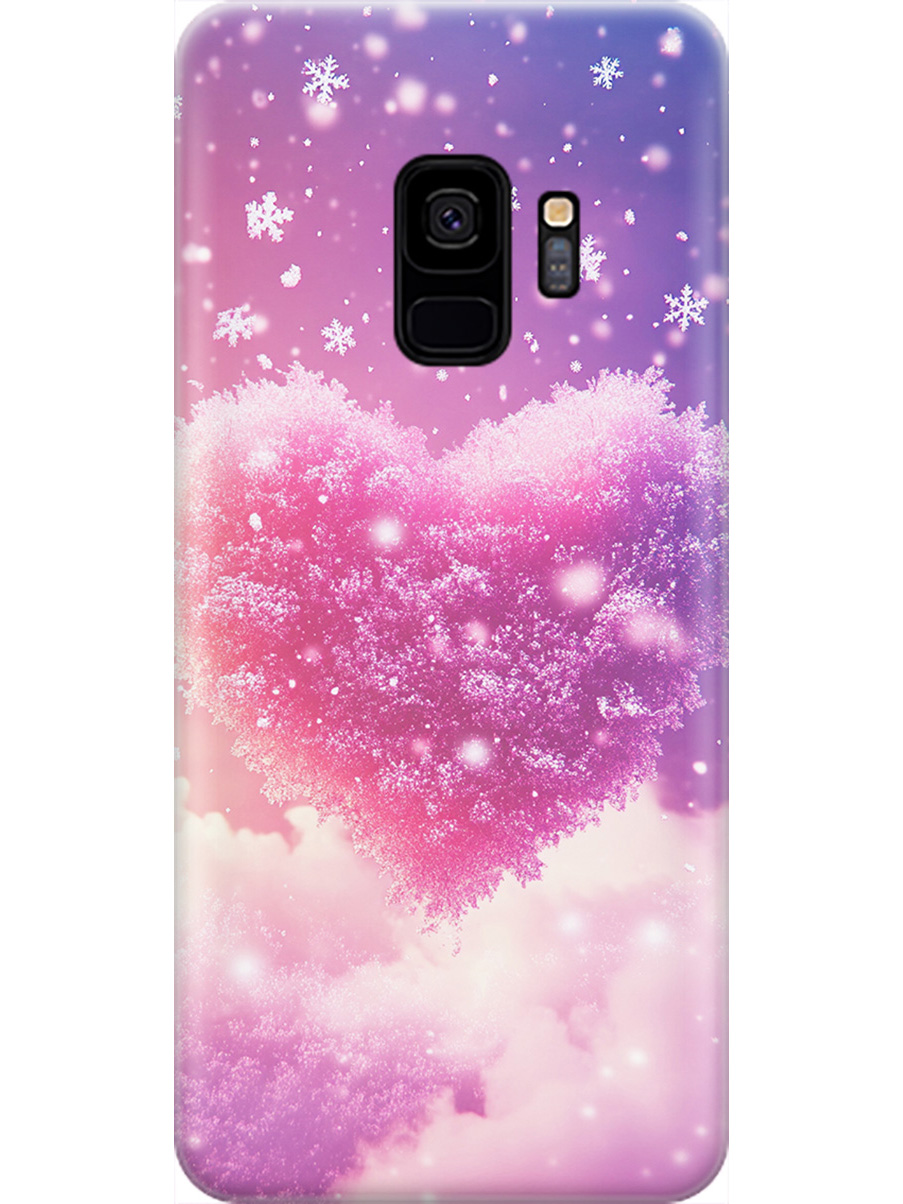 

Силиконовый чехол на Samsung Galaxy S9 с принтом "Пушистое сердце", Прозрачный;белый;розовый, 717153891