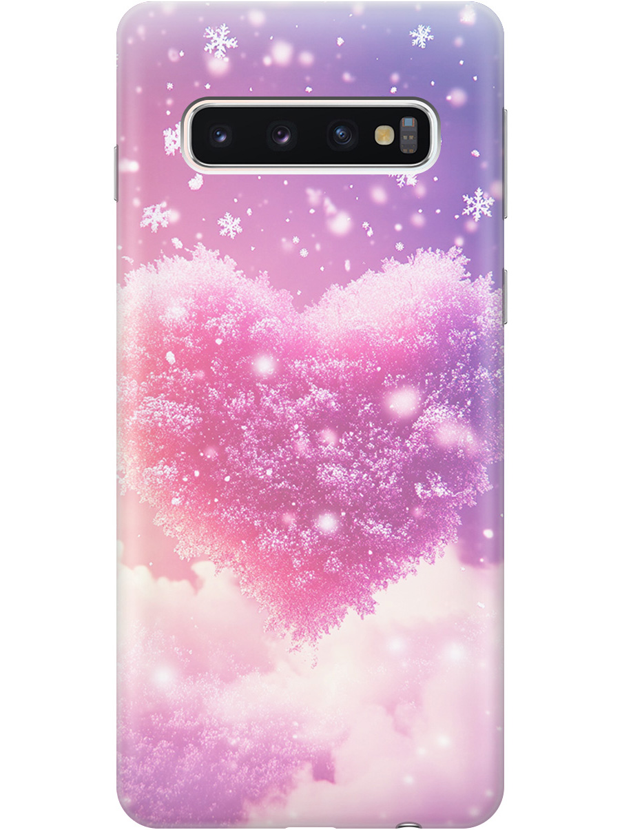 

Силиконовый чехол на Samsung Galaxy S10 с принтом "Пушистое сердце", Прозрачный;белый;розовый, 720461391