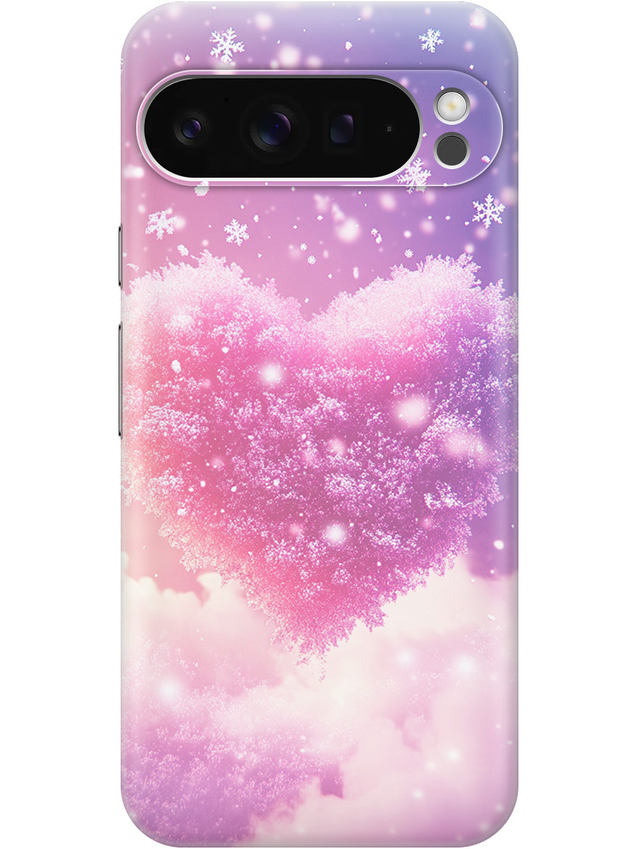 

Силиконовый чехол на Google Pixel 9 pro с принтом "Пушистое сердце", Прозрачный;белый;розовый, 784810391