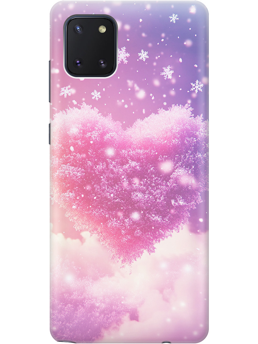 

Силиконовый чехол на Samsung Galaxy Note 10 Lite с принтом "Пушистое сердце", Прозрачный;белый;розовый, 722694891