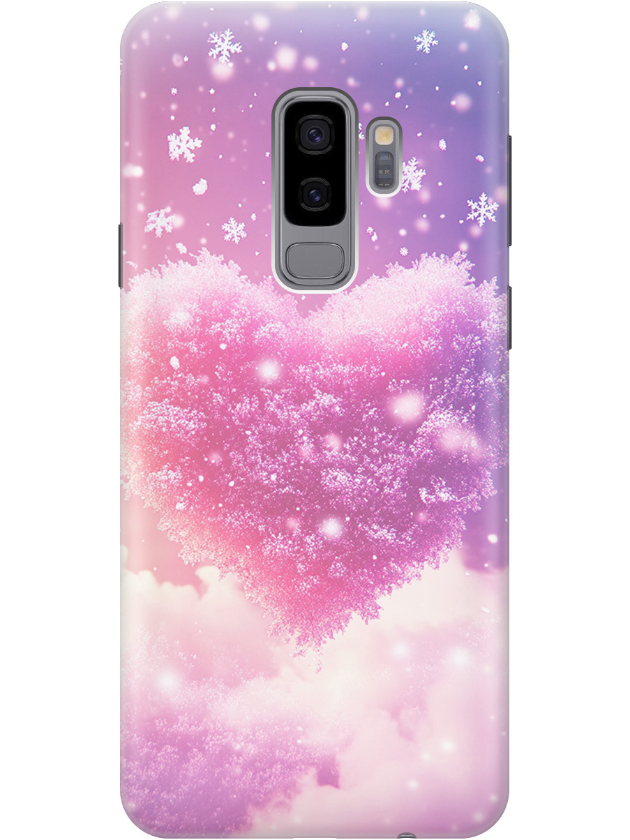 

Силиконовый чехол на Samsung Galaxy S9+ с принтом "Пушистое сердце", Прозрачный;белый;розовый, 717439391