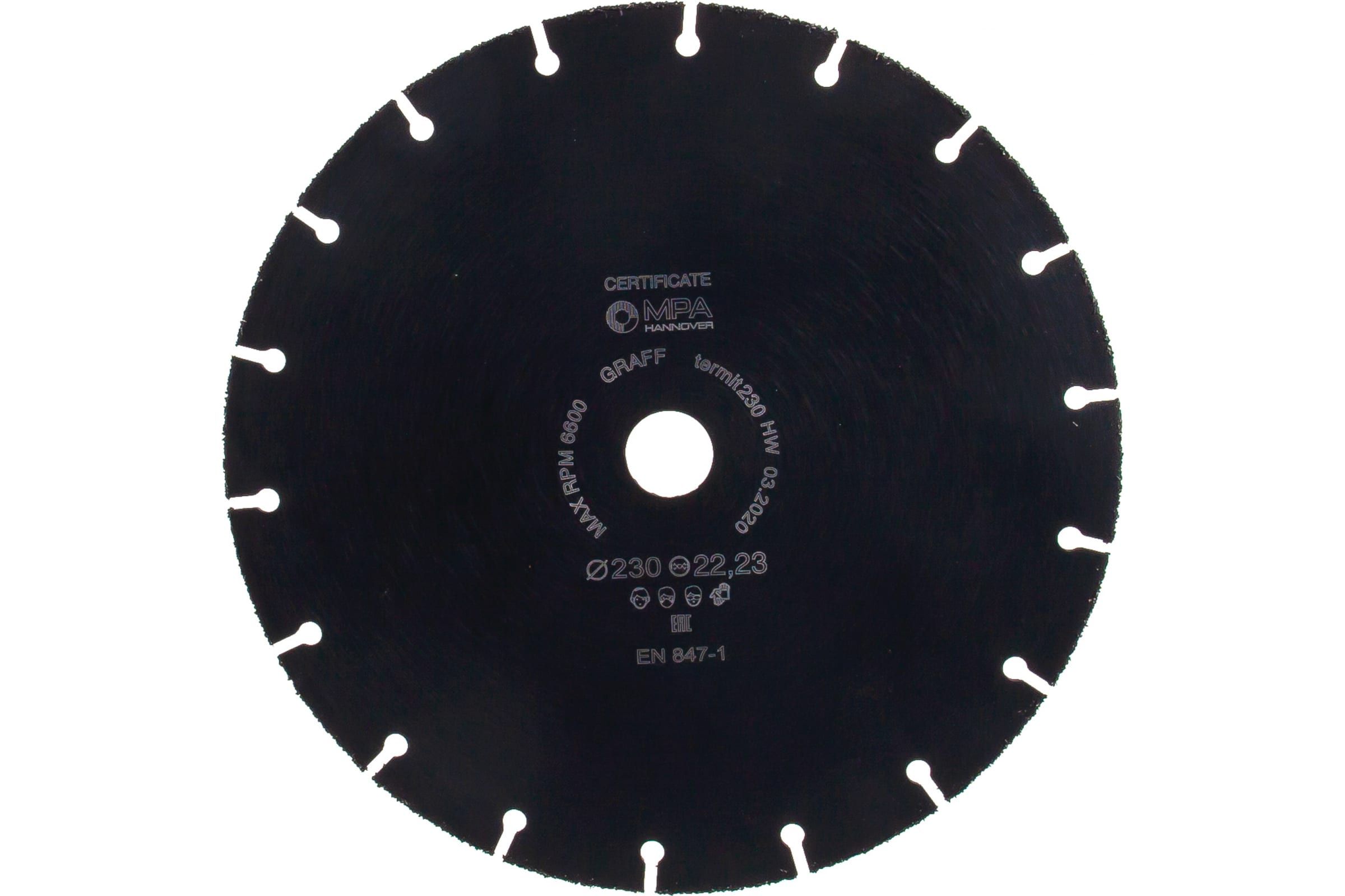 

Диск Graff Termit 230 отрезной по дереву для УШМ 230x22.23mm