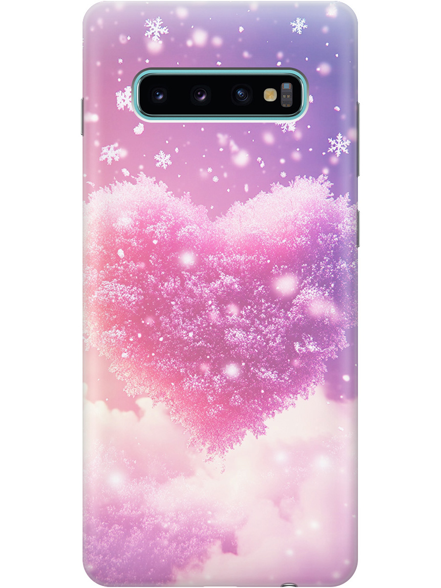 

Силиконовый чехол на Samsung Galaxy S10+ с принтом "Пушистое сердце", Прозрачный;белый;розовый, 720461191