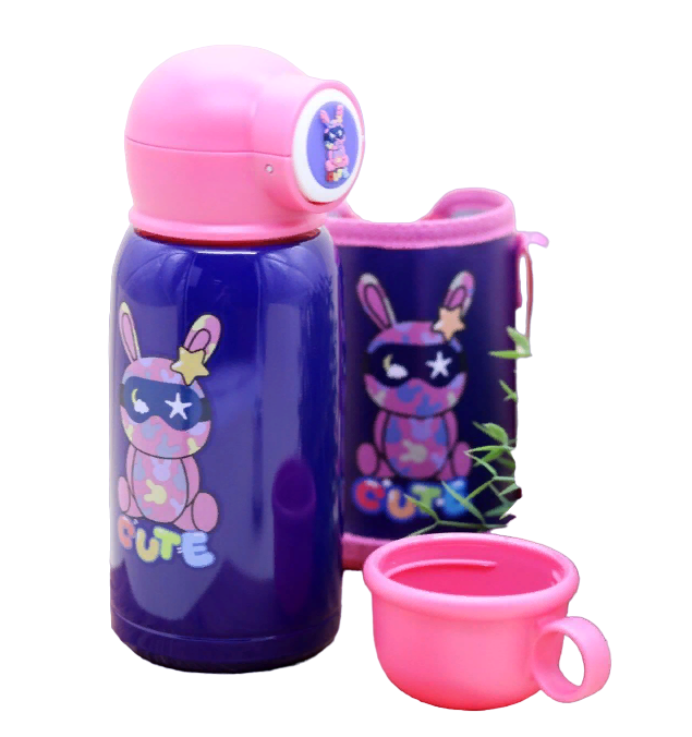 

Термос iLikeGift Cute rabbit dark pink 550 мл, Розовый