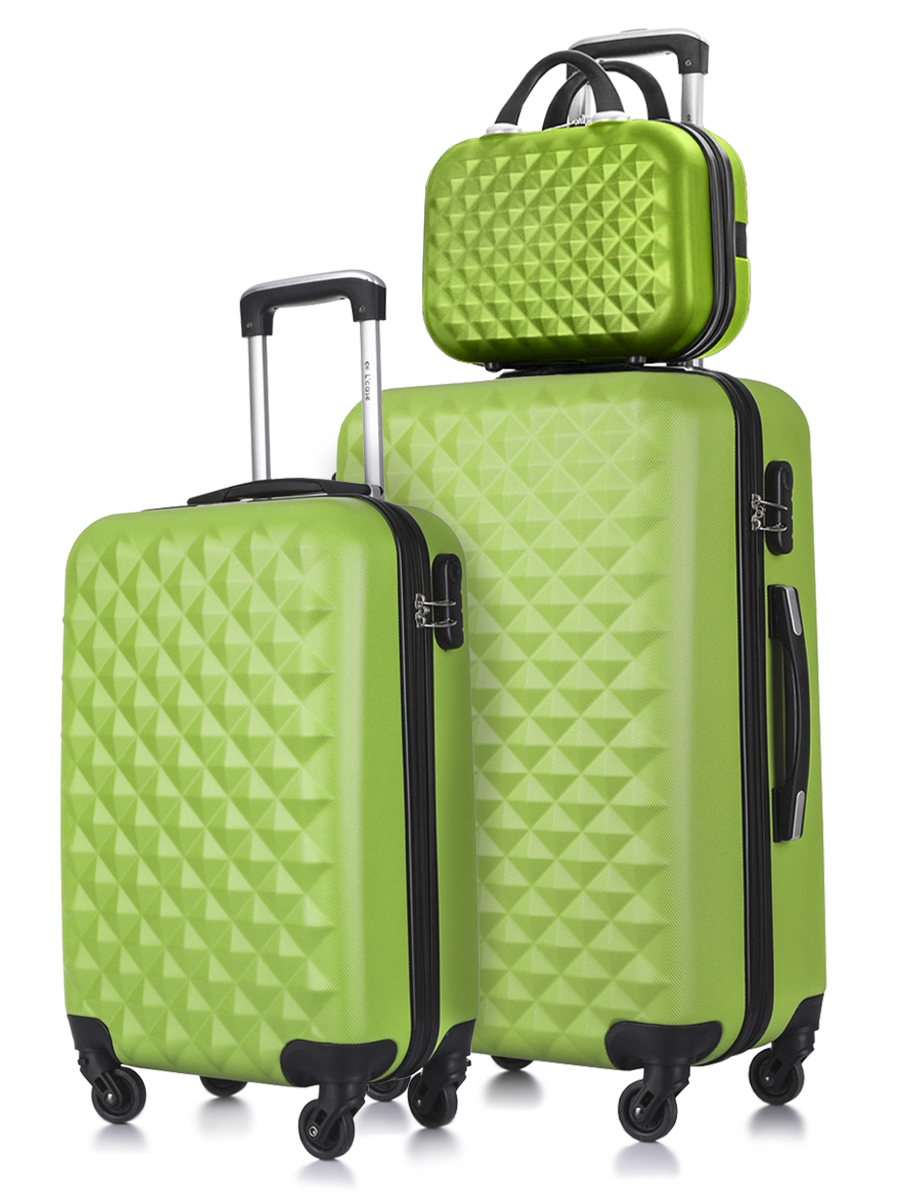 Комплект чемоданов унисекс L'Case Phatthaya светло-зеленый, XS/S/M