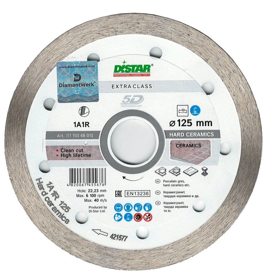 

Диск Distar 1A1R Hard Ceramics алмазный 125x1.4x8x22.225mm 11115048010