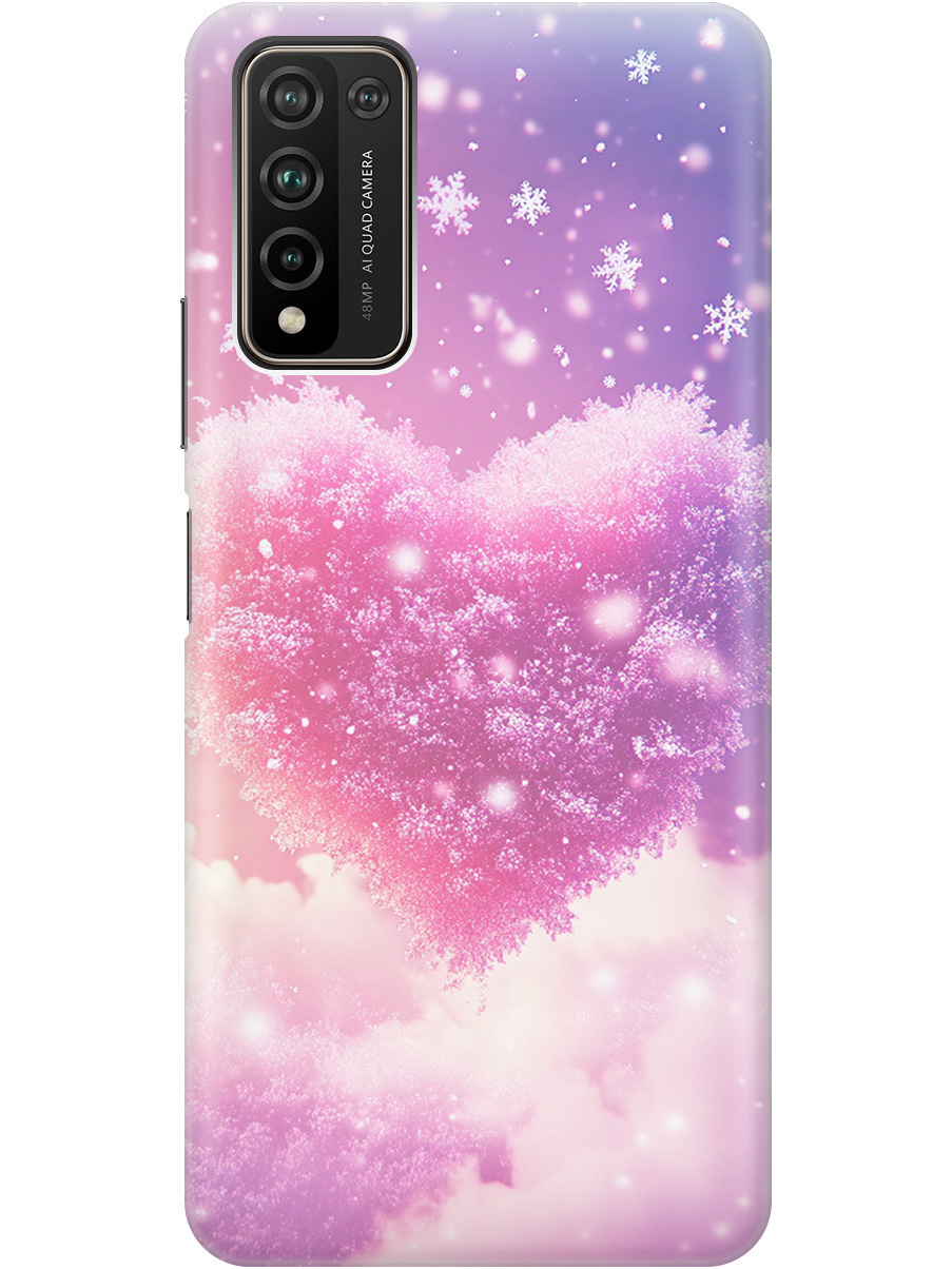 

Силиконовый чехол на Honor 10x Lite с принтом "Пушистое сердце", Прозрачный;белый;розовый, 723565591