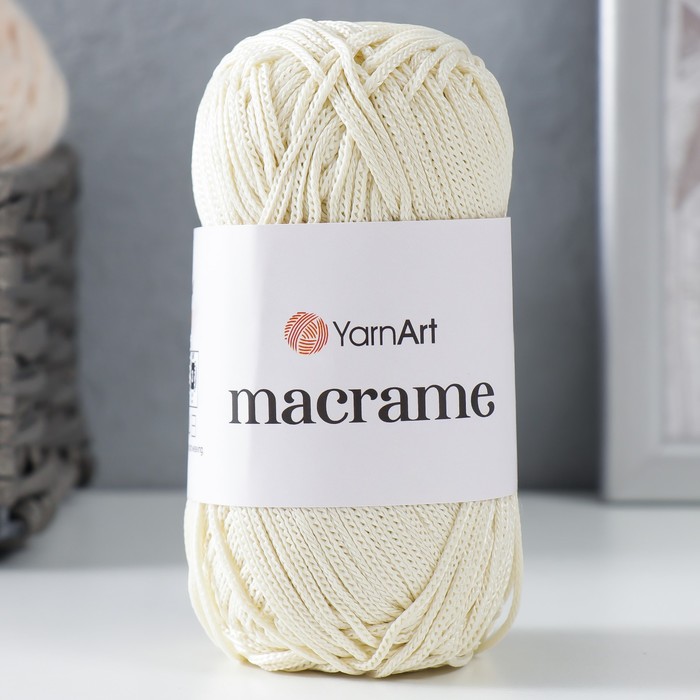 

Пряжа "Macrame Макраме" 100% полиэстер 130м/90гр (137 молочный), Белый, Пряжа "Macrame Макраме"