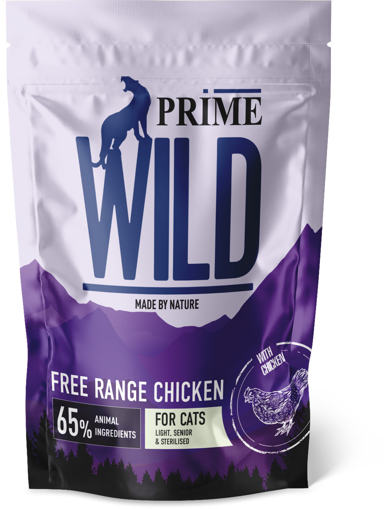 Сухой корм для кошек PRIME WILD GF FREE RANGE с курицей, для стерилизованных, 500г