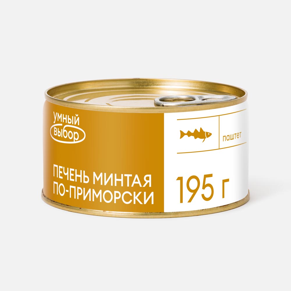 

Паштет из печени минтая Умный выбор по-приморски, 195 г